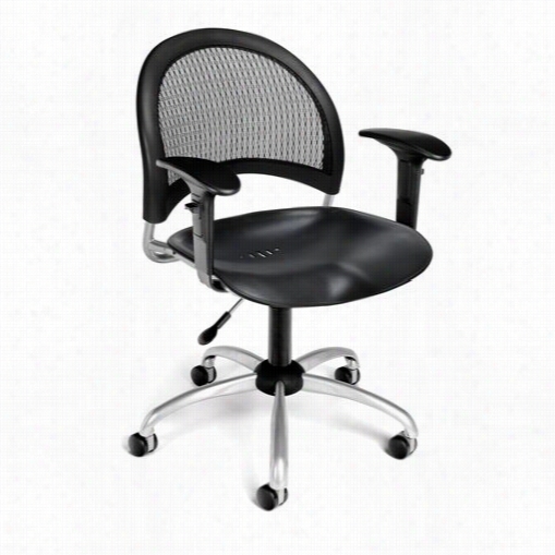 Ofm 336-p-aa3 Moon Swiveel Plastic Chair With Arms