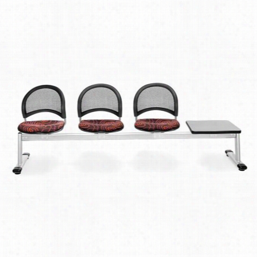 Ofm E334t Elements Satellite  4-unit Beam Seating With 3 Seats And 1 Gray Table