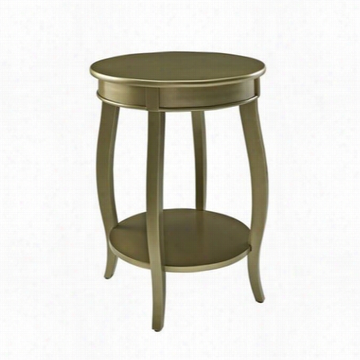 Powell Furniture 144-350 Round Ta6le In Gold With Shelf
