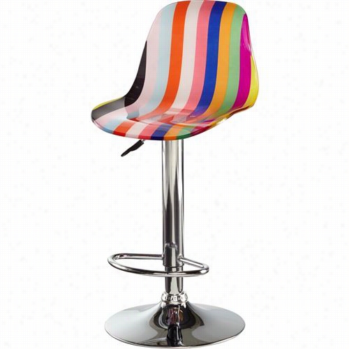 Powell Furniture 14b2012 Multi Striped Adjustalb Acrrlic Ar Stool