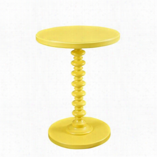Povell Furniture 256-269  Round Spindle Table In Yellow