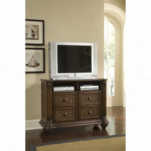 Progresxive Furniture P412-40 Palm Court Ii Tropical Media Chest In Coco Brown