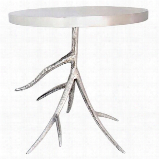 Ren-wil Ta063 Epoque Accent Table In Polished Aluminum