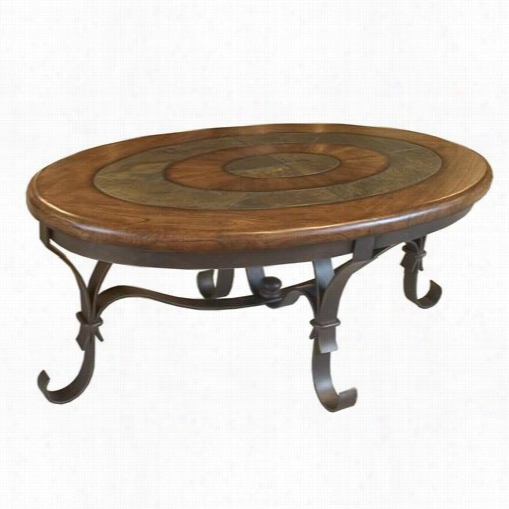 Riverside3 1002 Stone Forge Oval Cocktial Table