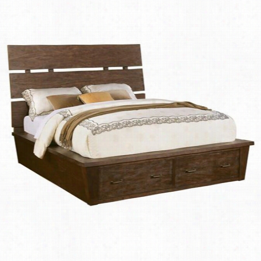 Riverside 84586-84583-8457 6 Promenade King Slat Panel Bed With Torage Footboard