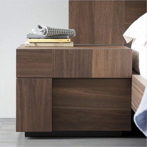 Rossteto T422500110010 Air Left 1 Drawer Nightstand In Warm Oak