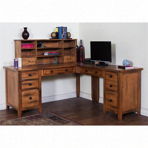 Cheerful Designs 2969ro-d-2969ro-h-2969ro-r Sedona Desk With Hutch In Rustic Oak