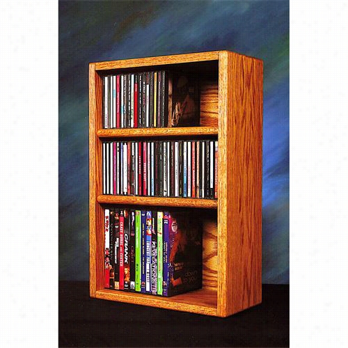 Thr  Wood Shed 312-1w Solid Oak Desktop Or Shoal For Cd's And Dvd's/ Vhs Tapes