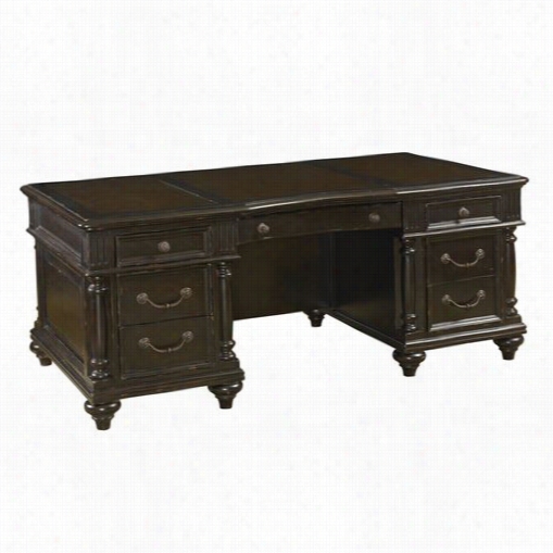 Tommy Bahama 619-936 Kingstown Admiralty Executive Desk In Tamarind/dar Brown