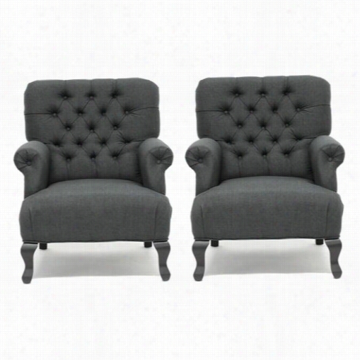 Tov Furniture Tov-63108-gre Y(2 )york Set Of 2 Linen Club Chair In Grey