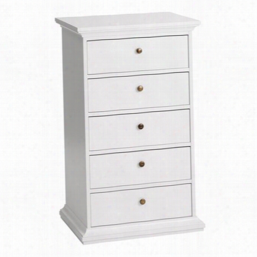 Tvilum 7034049 Sonoma 5 Drawer Chest In White