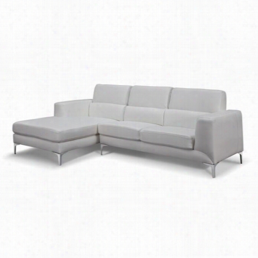 Whiteline M Odern Living Sl1252p-wht Sdney Left Acing Chaise Sectional In White Faux Leather