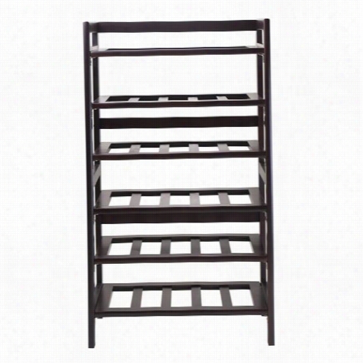 Winsome 94622 Silvi 6-tier Wine Rack In Antique Walnut