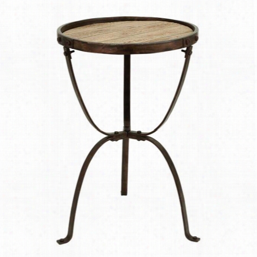 Wo Odland Imports 51860 Metal Wood Side Table