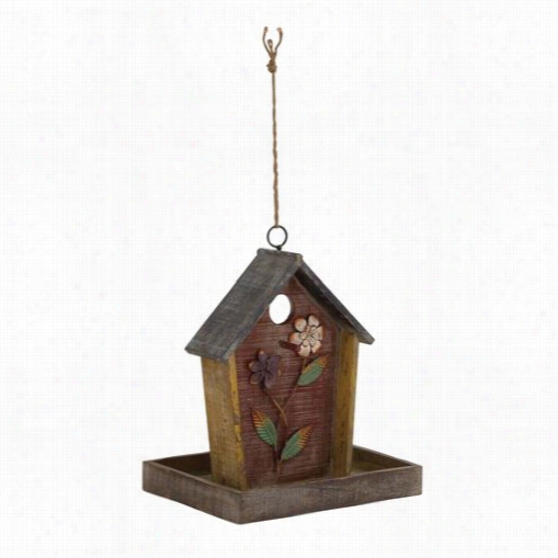 Wopdlan D Imports 76199 Striking Styled Wood Metal Birdhouse