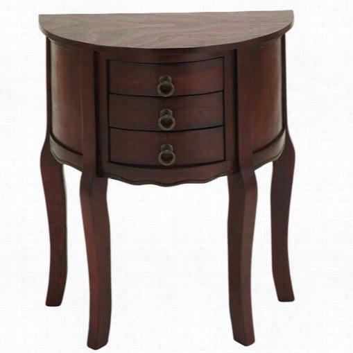 Woodland Imports 96218 Wood Night Stand  With Wood Brown Shade And Ussefil Drawer Front