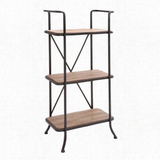 Woodland Imports 97278 The Useful Metal Wood Shelf