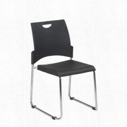 Worksmart Stc8390c4-3 Straight Leg Stack Chair Wiht Plastic Set And Back - 4 Pack