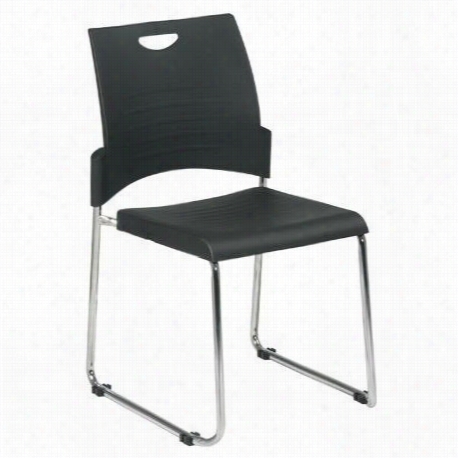 Worksmart Stc8302c4-3 Straight Leg Stack Chair With Plsatic Sea Tanf Back - 4 Pack