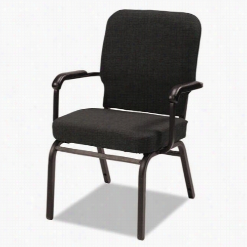 Alera Alebt6510 Oversize Stack Chair With Arms And Manufactured Cloth Upholstery In Black - 2/catron