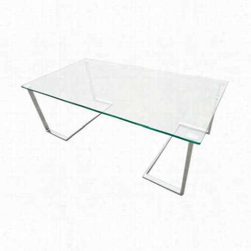 Allan Copley Designs 20803-01 Dwin Rectangle  Cocktail Table With Glass Top On Chrome Plated Base