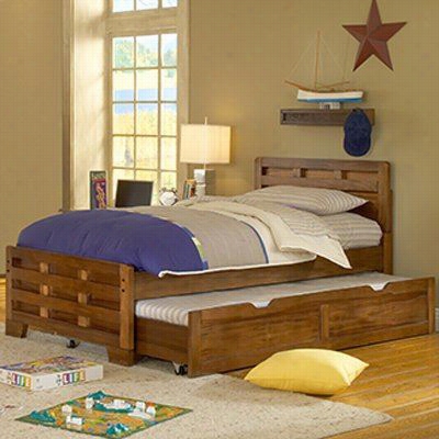 Ammerican Woodcrafters 1800-33cpb Heartland Twin Captain's Bed In Spice
