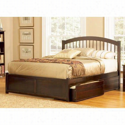 Atlantic Furniture Ap944211 Windsor Queen  Bed With  Flat Panel Footboard And Flat Panel Under Bed Draweers