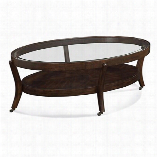 Bassett Mirror T2616-140ec Priazzo Oval Cocktail Table In Mahogany (open Box)