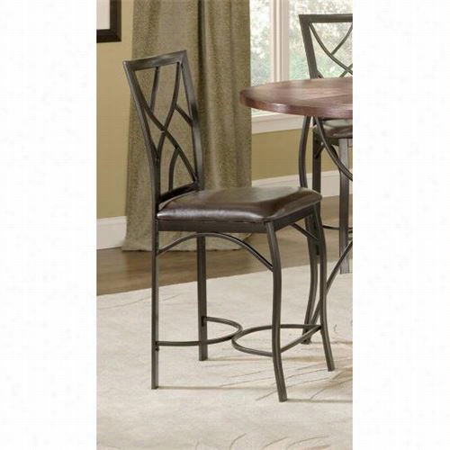 Bernards 4313 Sanford 24"" High Brownn Pu Seat Merlot Barstool