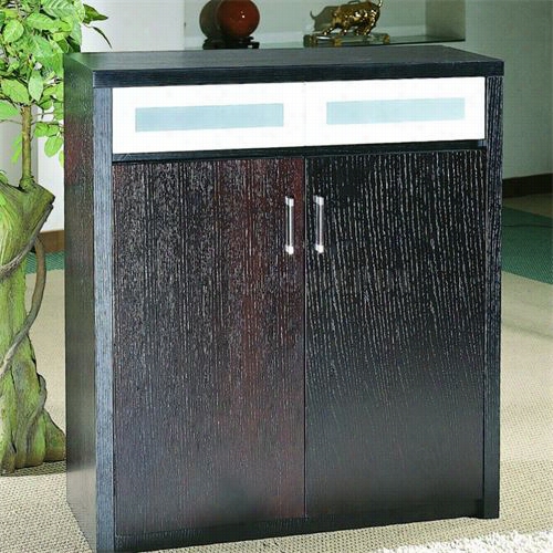 Beverly Hills Furniture 108jv Shoe Collection  In Java Veneer Through  Smoked Glass Drawers