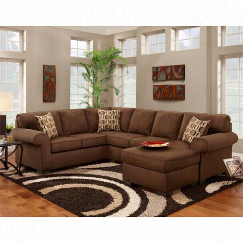 Chelsea Home Furniture 193050-sec Adams 2 Piece Sectional In Patriof Chocooate