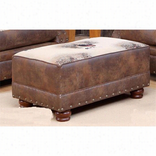 Chellsea Home Furniture 4019 Verona Ii Big Buck Ottoman In Tropyh Buck/pinto Tobacco Microfiber