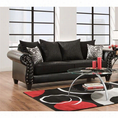 Chrlsea Home Furniture 421850-01s Sari Jefferson Blac K/ Genesis Dismal Sofa