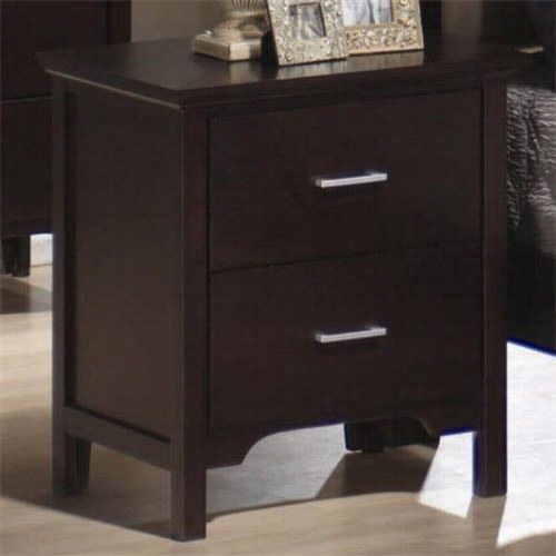 Coaster Furniture 201292 Kendra 2 Drawers Night Stand In Mahogany With Tapered Legs