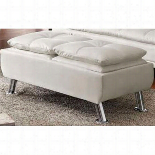 Coaster Furniture 300293 Contemporar Y Ottoman In White