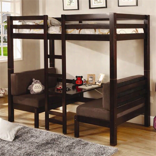 Coaster Furniture 460263 Twin Over Twin Convertible Loft Bed In Cappuccino