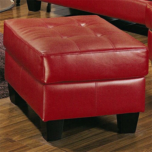 Coaster Furniture 501834 Samu L Contemporary Leather Ottoman In Red