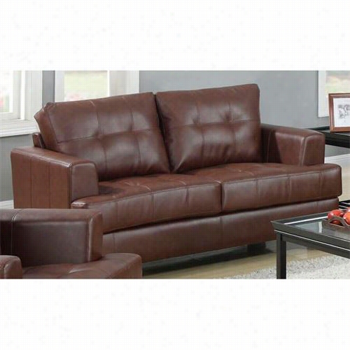 Coaster Furniture 504072 Samuel L Ove Seat In Dark Brown With Attached Seat Cushions