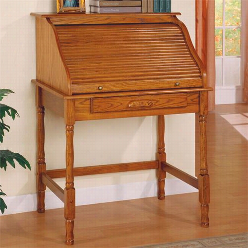 Coaster Furniture 5301 N Paletto Small Roll Top Secretary Desk In Oak