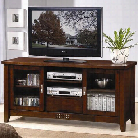 Coaster Furniture 700619 Transitional Media Cosole With Doors And Shelves