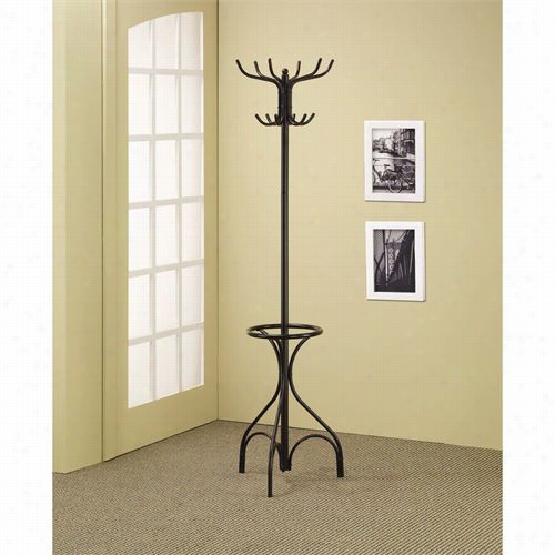 Coaster Furniture 900821 Elegant Coat Rack With Umbrella Stan D In Black