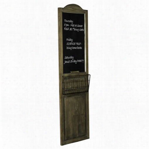 Cooper Classics 40837 Nalo Chalk Board In Natural Wood With Bqck Highlihgts And Bronze Metal