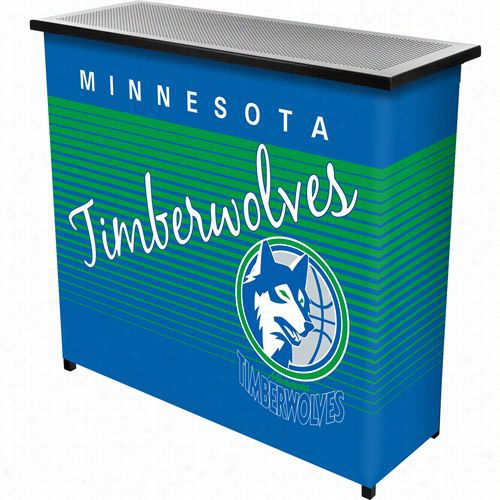 Hardwood Classics Nba Nba8000hc-mt Minnesotaa  Timberwolves Portable Bar With Case