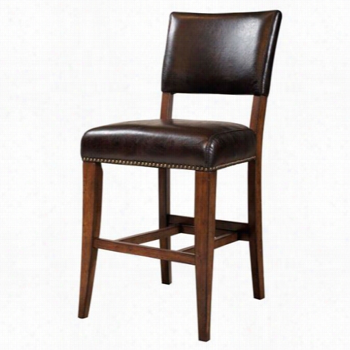 Hilsdale Furniture 4671-824 Cameron Set Of 2 Parson Non Swivel Stools In Chestnut Brown