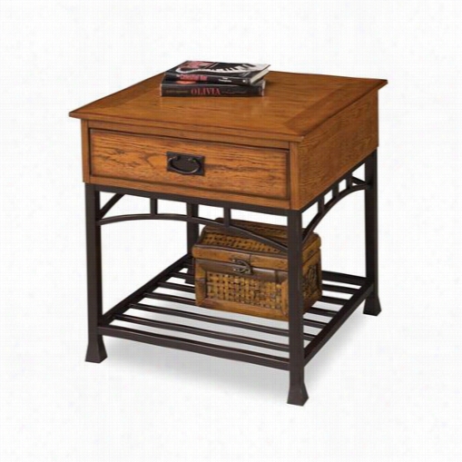 Home Styles 5050-20 Modern Craftsmman End Table In Distressed Oak