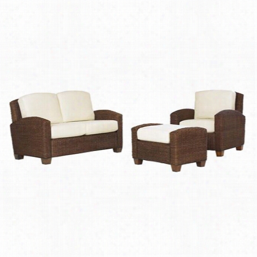 Home  Styles 5402-200 Cabana 3 Piece Leaf Wicker Living Room Value In Cocoa