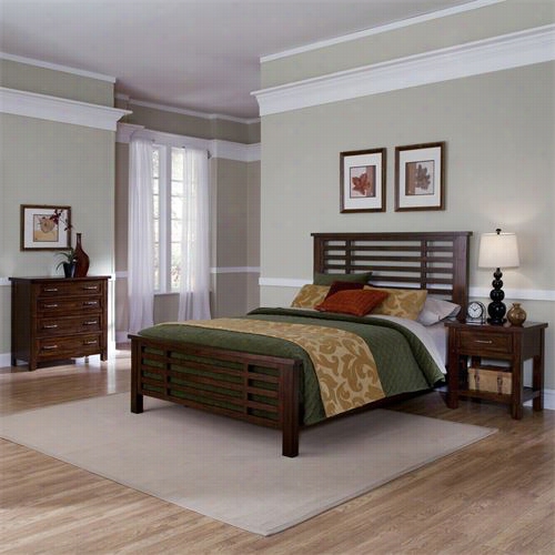 Home Styles 541 0-6019 Cabin Creek King Bed, Darkness Stand And Chest In Multi-step Chestnut