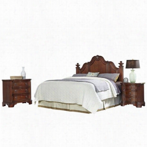 Home Styles 5575-5016 Santiago Queen/full Headboard, Night Stand And Chest In Cognac