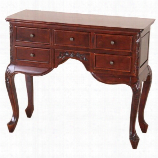 International Caravan3 824 Carved 5-drawer Queen Anne Wall Table