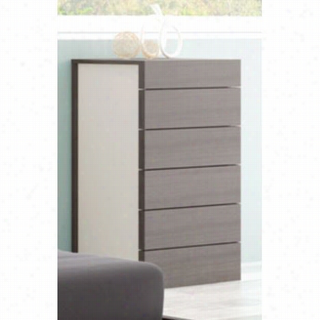 J&m Furniture 17867221-c Maia 6 Drawer Chest In Light Grey And Wenge